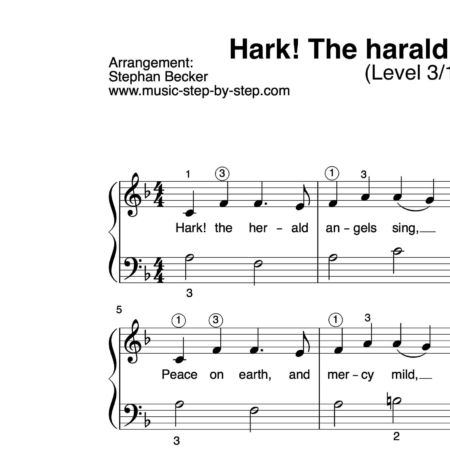 "Hark! The herald angels sing" für Klavier (Level 3/10) | inkl. Aufnahme und Text music-step-by-step