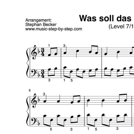 "Was soll das bedeuten" für Klavier (Level 7/10) | inkl. Aufnahme und Text music-step-by-step