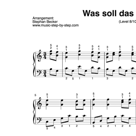 "Was soll das bedeuten" für Klavier (Klavierbegleitung Level 8/10) by music-step-by-step