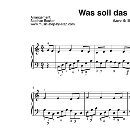 "Was soll das bedeuten" für Klavier (Klavierbegleitung Level 9/10) by music-step-by-step