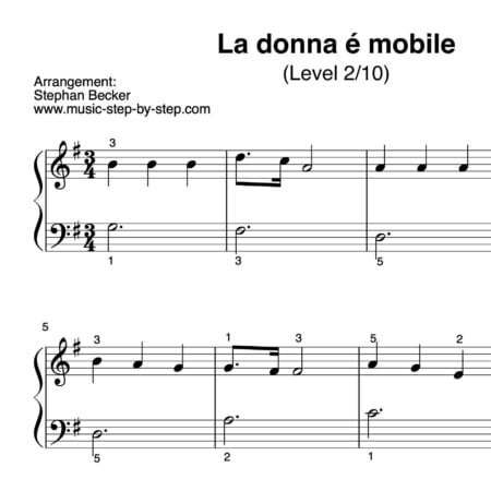 "La donna é mobile" für Klavier (Level 2/10) | inkl. Aufnahme und Text...music-step-by-step