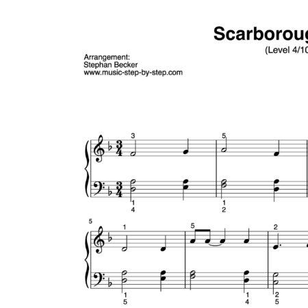 "Scarborough Fair" für Klavier (Level 4/10) | inkl. Aufnahme und Text by music-step-by-step