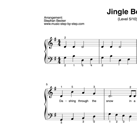 "Jingle Bells" für Klavier (Level 5/10) | inkl. Aufnahme und Text by music-step-by-step