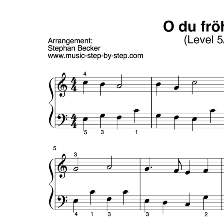 "O du fröhliche" für Klavier (Level 5/10) | inkl. Aufnahme und Text music-step-by-step
