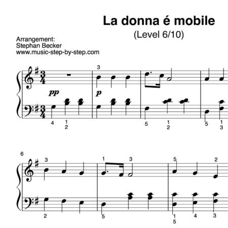 "La donna é mobile" für Klavier (Level 6/10) | inkl. Aufnahme und Text...music-step-by-step
