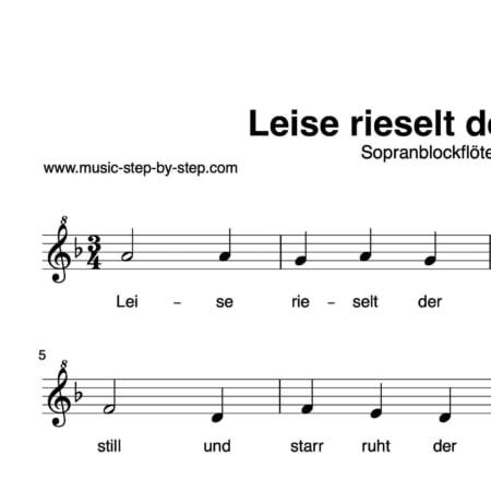"Leise rieselt der Schnee" für Sopranblockflöte solo | inkl. Aufnahme und Text music-step-by-step