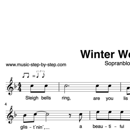 "Winter Wonderland" für Sopranblockflöte solo | inkl. Aufnahme und Text music-step-by-step