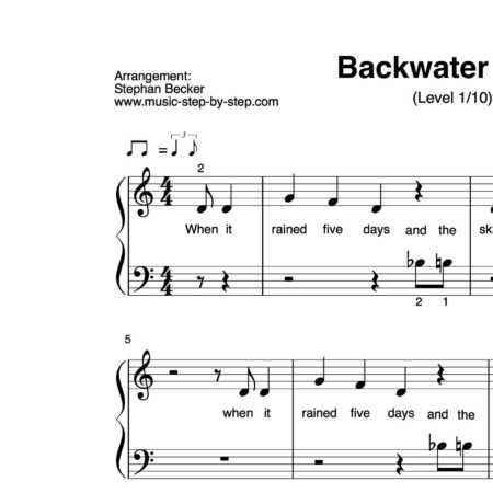 "Backwater Blues" für Klavier (Level 1/10) | inkl. Aufnahme und Text music-step-by-step