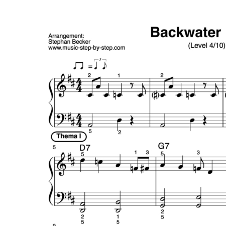 "Backwater Blues" für Klavier (Level 4/10) | inkl. Aufnahme, Text und Solo music-step-by-step