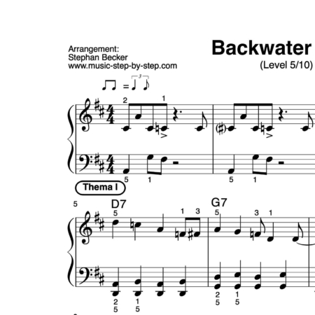 "Backwater Blues" für Klavier (Level 5/10) | inkl. Aufnahme, Text und Solo music-step-by-step