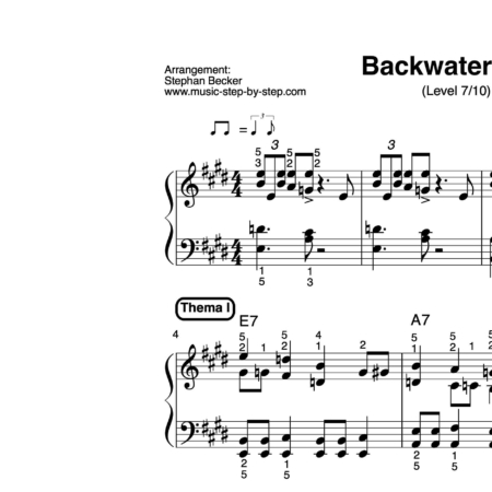 "Backwater Blues" für Klavier (Level 7/10) | inkl. Aufnahme, Text und Solo music-step-by-step