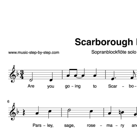 "Scarborough Fair" für Sopranblockflöte solo | inkl. Aufnahme und Textmusic-step-by-step