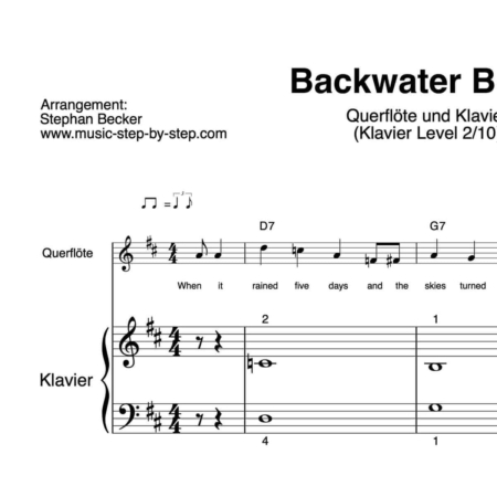 "Backwater Blues" für Querflöte (Klavierbegleitung Level 2/10) | inkl. Aufnahme, Text und Playalong by music-step-by-step
