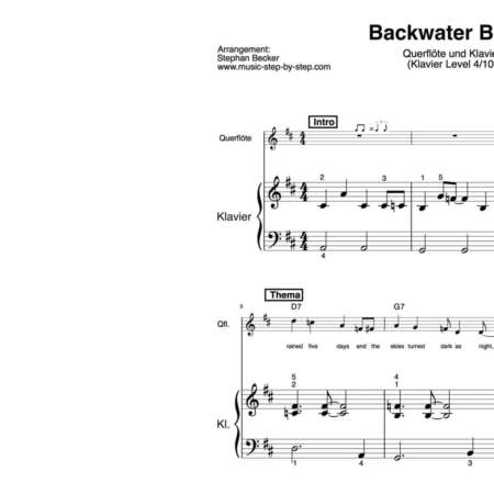 "Backwater Blues" für Querflöte (Klavierbegleitung Level 4/10) | inkl. Aufnahme, Text und Playalong by music-step-by-step