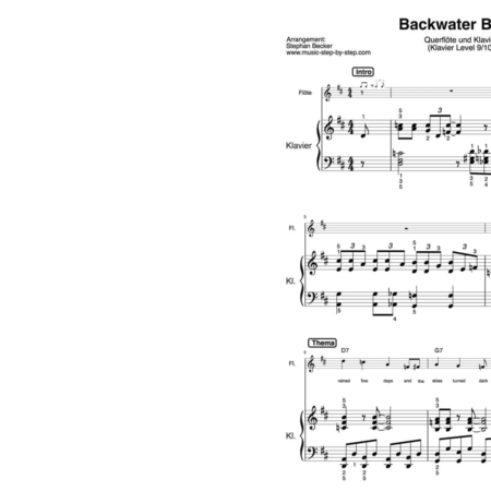 "Backwater Blues" für Querflöte (Klavierbegleitung Level 9/10) | inkl. Aufnahme, Text und Begleitaufnahme und Solo by music-step-by-step