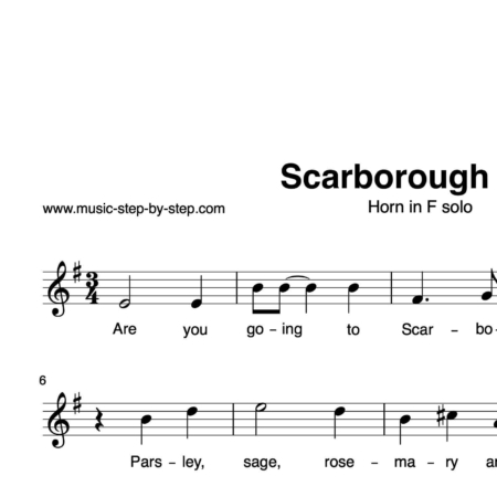 "Scarborough Fair" für Horn in F solo | inkl. Aufnahme und Text music-step-by-step