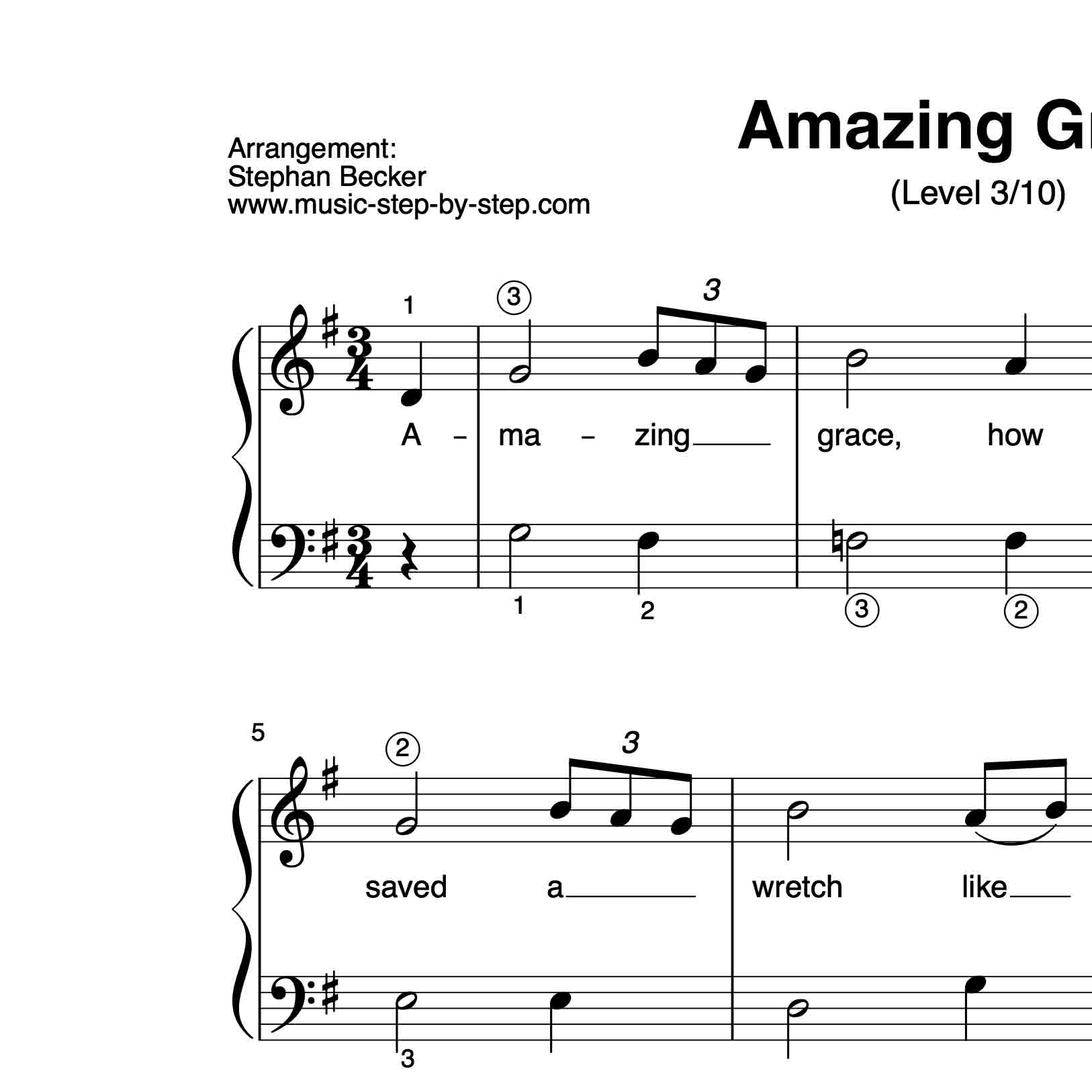 Amazing Grace Fur Klavier Leicht Mit Aufnahme