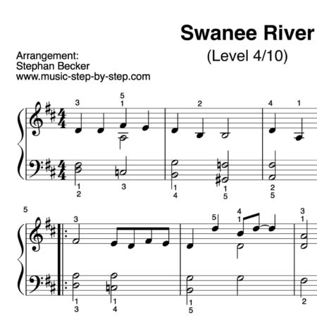 "Swanee River" für Klavier (Level 4/10) | inkl. Aufnahme und Text