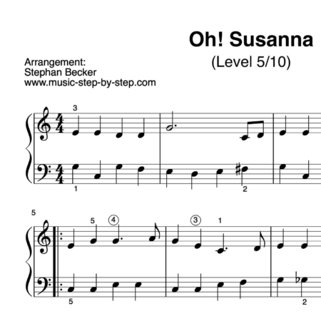 "Oh! Susanna" für Klavier (Level 5/10) | inkl. Aufnahme und Text
