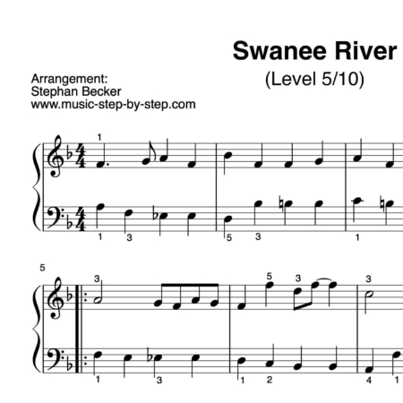 "Swanee River" für Klavier (Level 5/10) | inkl. Aufnahme und Text