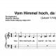 "Vom Himmel hoch" für Klavier (Level 1/10) | inkl. Aufnahme und Text music-step-by-step