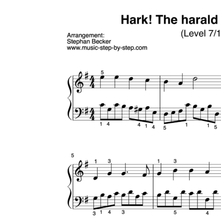 "Hark!The herald angels sing" für Klavier (Level 7/10) | inkl. Aufnahme und Text music-step-by-step