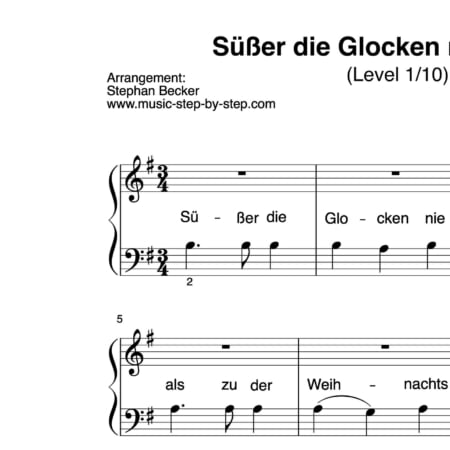 "Süßer die Glocken nie klingen" für Klavier (Level 1/10) | inkl. Aufnahme und Text music-step-by-step