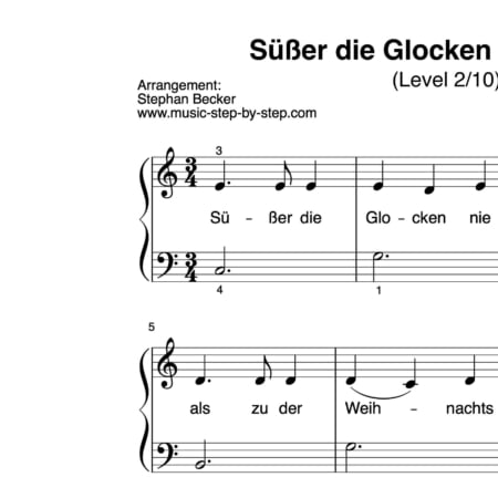 "Süßer die Glocken nie klingen" für Klavier (Level 2/10) | inkl. Aufnahme und Text music-step-by-step