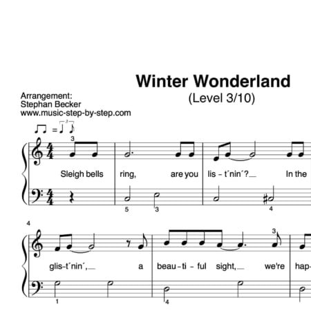 "Winter Wonderland" für Klavier (Level 3/10) | inkl. Aufnahme und Text music-step-by-step