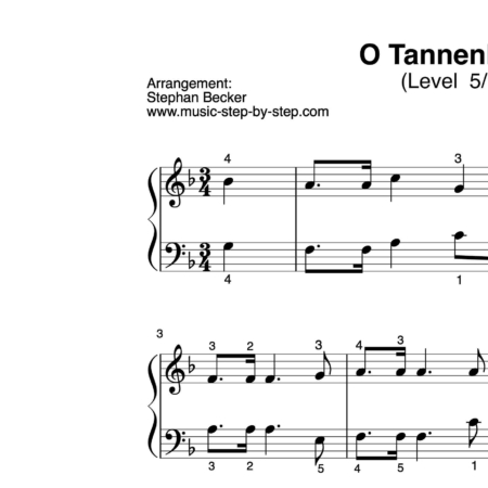 "O Tannenbaum" für Klavier (Level 5/10) | inkl. Aufnahme und Text music-step-by-step