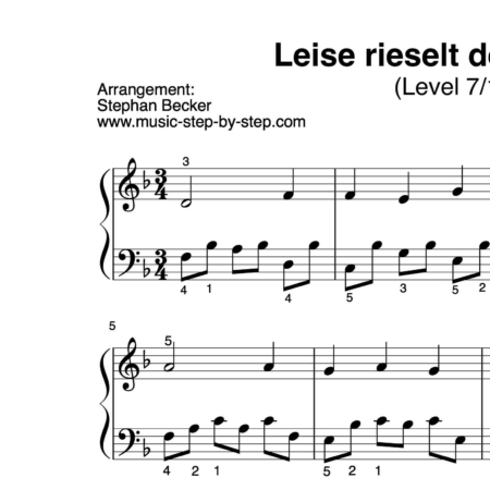 "Leise rieselt der Schnee" für Klavier (Level 7/10) | inkl. Aufnahme und Text music-step-by-step