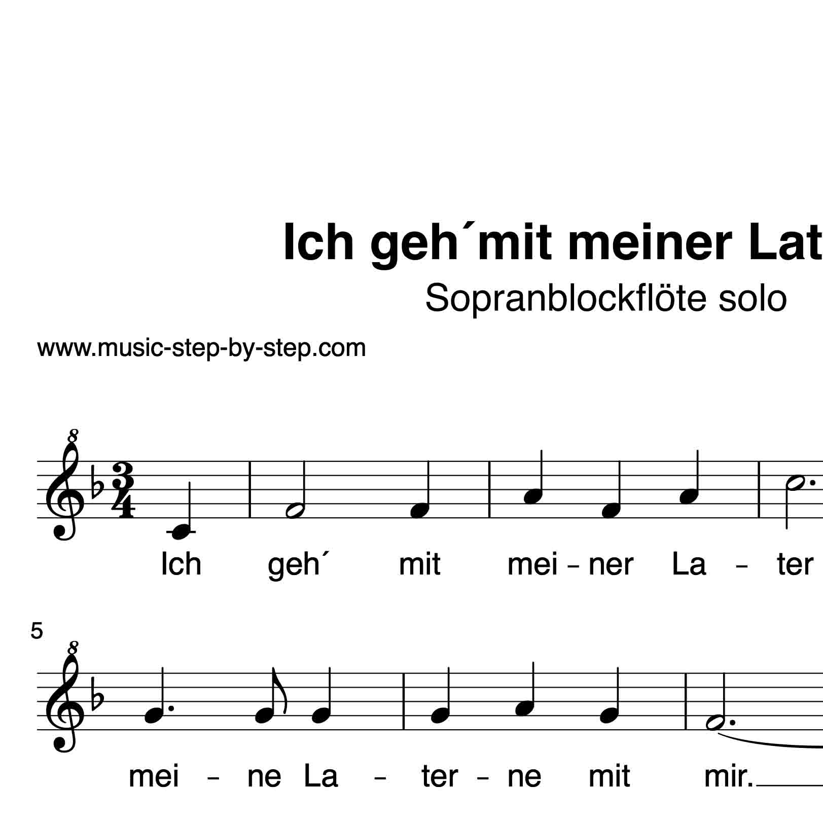 Ich geh´ mit meiner Laterne - für Blockflöte + Aufnahme