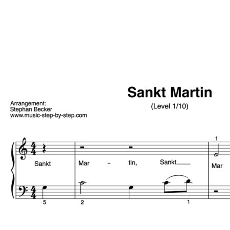 "Sankt Martin" für Klavier (Level 1/10) | inkl. Aufnahme und Text music-step-by-step