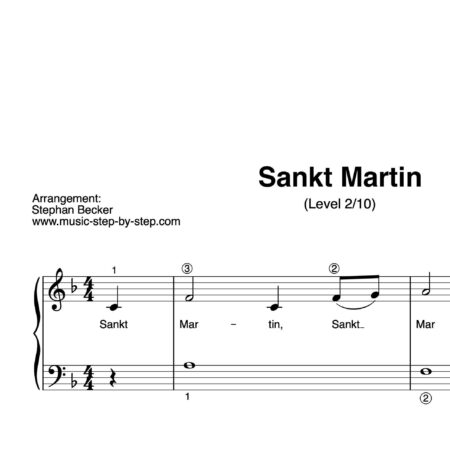"Sankt Martin" für Klavier (Level 2/10) | inkl. Aufnahme und Text music-step-by-step