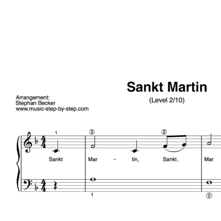 "Sankt Martin" für Klavier (Level 2/10) | inkl. Aufnahme und Text music-step-by-step