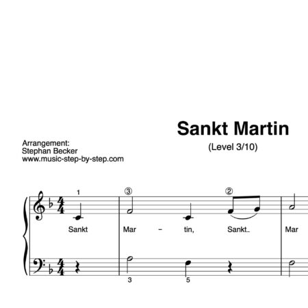 "Sankt Martin" für Klavier (Level 3/10) | inkl. Aufnahme und Text music-step-by-step