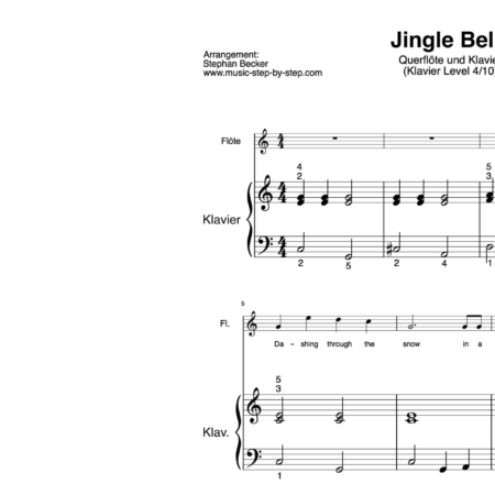 "Jingle Bells" für Querflöte (Klavierbegleitung Level 4/10) | inkl. Aufnahme, Text und Begleitaufnahme by music-step-by-step