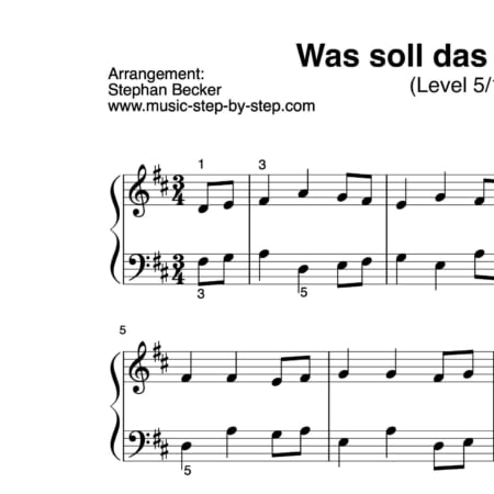 "Was soll das bedeuten" für Klavier (Level 5/10) | inkl. Aufnahme und Text by music-step-by-step