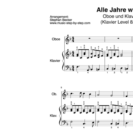 "Alle Jahre wieder" für Oboe (Klavierbegleitung Level 8/10) | inkl. Aufnahme, Text und Playalong music-step-by-step