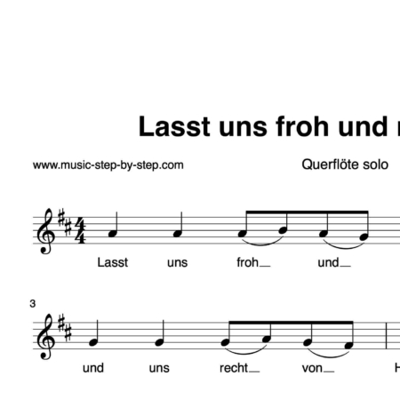 "Lasst uns froh und munter sein" für Querflöte solo | inkl. Aufnahme und Text music-step-by-step