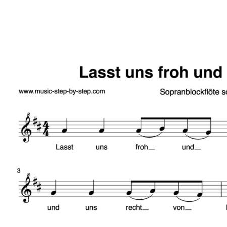 "Lasst uns froh und munter sein" für Sopranblockflöte solo | inkl. Aufnahme und Text music-step-by-step