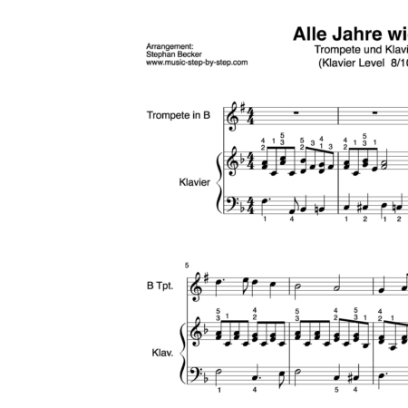 "Alle Jahre wieder" für Trompete (Klavierbegleitung Level 8/10) | inkl. Aufnahme, Text und Playalong by music-step-by-step