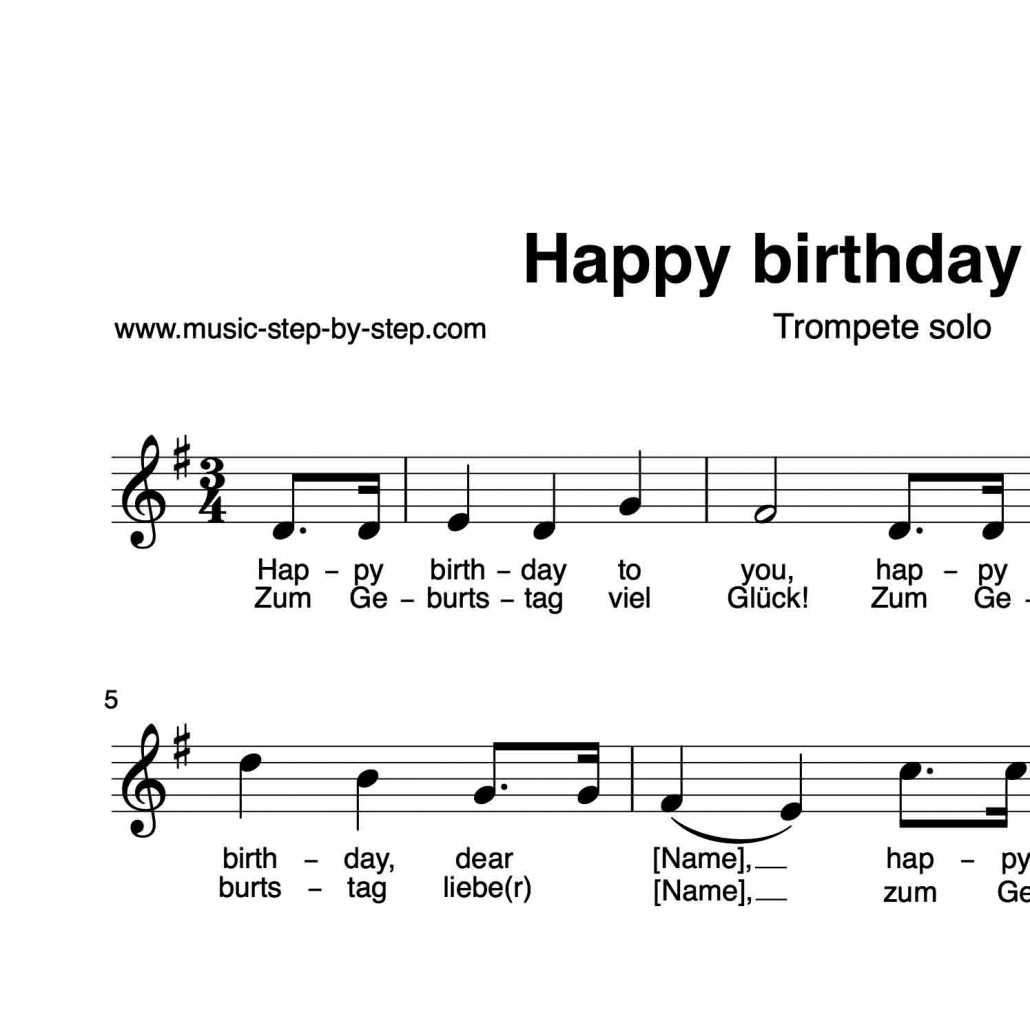 happy birthday noten trompete clipart
