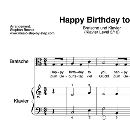 “Happy Birthday to Yo“Happy Birthday to You” für Bratsche (Klavierbegleitung Level 6/10) | inkl. Aufnahme, Text und Playalong by music-step-by-stepu” für Bratsche (Klavierbegleitung Level 3/10) | inkl. Aufnahme, Text und Playalong by music-step-by-step