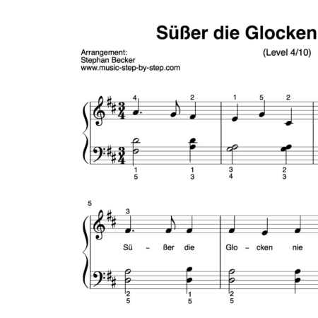 “Süßer die Glocken nie klingen” für Klavier (Level 4/10) | inkl. Aufnahme und Text by music-step-by-step
