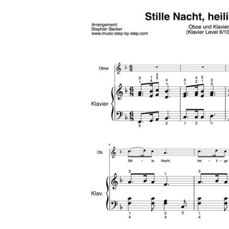 “Stille Nacht, heilige Nacht” für Oboe (Klavierbegleitung Level 6/10) | inkl. Aufnahme, Text und Begleitaufnahme