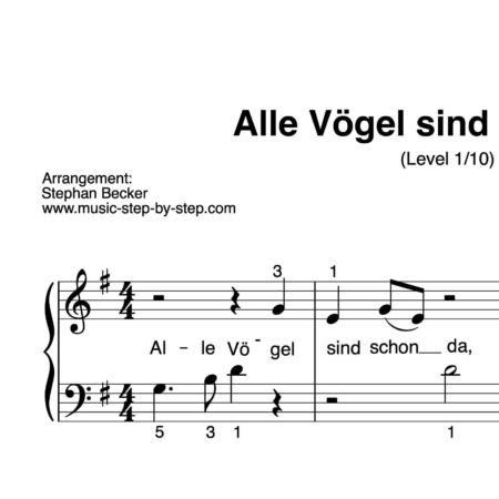 "Alle Vögel sind schon da" für Klavier (Level 1/10) | inkl. Aufnahme und Text by music-step-by-step