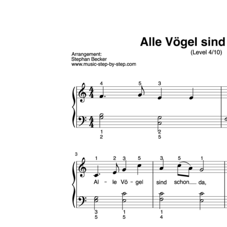 "Alle Vögel sind schon da" für Klavier (Level 4/10) | inkl. Aufnahme und Text by music-step-by-step