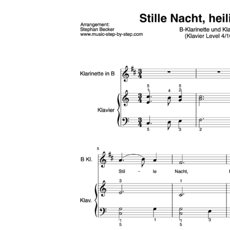 “Stille Nacht, heilige Nacht!” für Klarinette in B (Klavierbegleitung Level 4/10) | inkl. Aufnahme, Text und Playalong by music-step-by-step