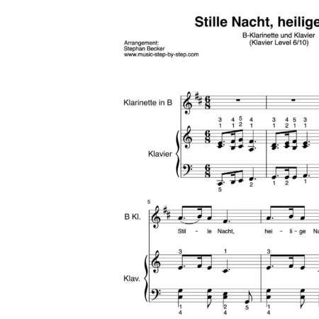 “Stille Nacht, heilige Nacht!” für Klarinette in B (Klavierbegleitung Level 6/10) | inkl. Aufnahme, Text und Playalong by music-step-by-step